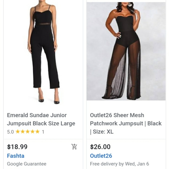 Sleeveless Jumpsuit sheer size Large - Picture 8 of 8